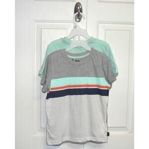 Lee Boys 2 Piece Short Sleeve Crew Neck T-Shirts Size 6 in Grey/Mint MSRP $54.50